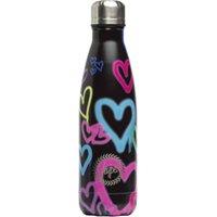 Hype Black Graffiti Heart Metal Water Bottle Screw Top