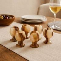 Orsina Marmore Set Of Six Onyx Shot Or Liqueur Glasses