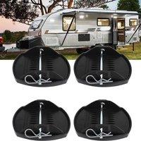 KORVIXA 4PCS Heavy Duty Caravan Jack Feet Pads in Black