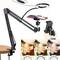 EONLION Desk Ring Light with Stand in Black