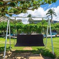 FLAVORA 3 Seater 138100cm Waterproof Garden Swing Bench Seat Cover in Black | Size: 0.6m2