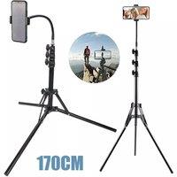 FLAVORA Tripod Selfie Stick Heavy Duty Universal Floor Stand in Black