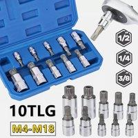 SPETLEK 10pcs Multi Spline Bit 1/2"Socket Set 12 point triple in Silver | Size: 10000mm x 520mm