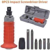 SPETLEK 8pc Impact Screwdriver Driver Screw Socket in Red