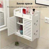 SPETLEK White Bathroom Small Cabinet Floating Wall Mounted