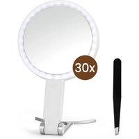 SPETLEK Magnifying Mirror with Light Double Sided 1X/30X Makeup in White | Size: 100g