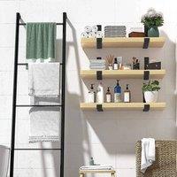 EONLION Black 2 Rustic Shelf Brackets Scaffold | Size: 1000mm 2000mm