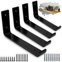 EONLION Black 4 Rustic Shelf Brackets Scaffold | Size: 1000mm 2000mm