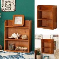 EONLION Desktop Organizer Shelf Small Wooden Storage in Brown | Size: 100 cm