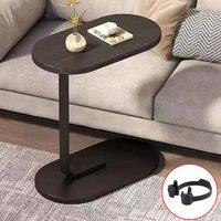 Ventryn C-Shaped Compact Sofa Side End Table Coffee Laptop Table black