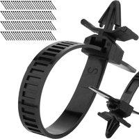 SPETLEK 8.0x150mm Releasable Push Mount Cable Ties 20-Pack in Black | Size: 10000mm x 520mm