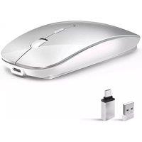 SPETLEK 2.4GHz Mouse USB Rechargeable Wireless Mouse 2PCS in Silver