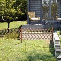 EONLION Large Expandable Garden Panel Wooden Wall Fence in Brown | Size: 100 cm