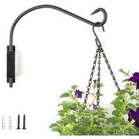 NESTLUNE Swivel Hanging Basket Hook 12 Inch Wall Bracket in Black | Size: 10000mm x 520mm