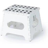 NESTLUNE Foldable Plastic Step Stool 9 Inch White