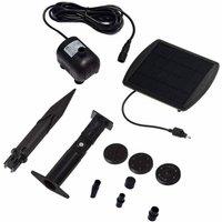 NESTLUNE Solar Power Fountain Water Pump Kit Panel in Black | Size: 100 cm x 15 cm