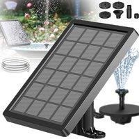 NESTLUNE Solar Panel Powered Water Pump Garden Pool in Black | Size: 100 cm x 15 cm
