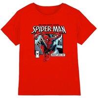 Spiderman Brand New Day Jumping Comic Kids T-Shirt, Red | Size: 9-11 Years