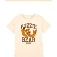 The Muppets Fozzie Bear Collegic Kids T-Shirt, Natural | Size: 5-6 Years