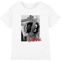 The Muppets Animal Black & White Portrait Kids T-Shirt, White | Size: 7-8 Years