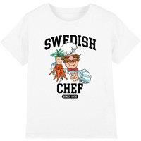 The Muppets Swedish Chef Collegic Kids T-Shirt, White | Size: 7-8 Years
