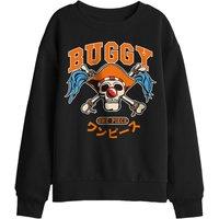 One Piece Buggy Collegic Skull Kids Sweatshirt, Black | Size: 7-8 Years