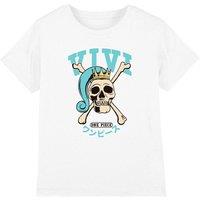 One Piece Princess Vivi Collegic Skull Kids T-Shirt, White | Size: 5-6 Years