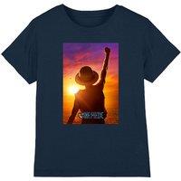 One Piece Luffy Sunset Poster Kids T-Shirt, Navy | Size: 5-6 Years