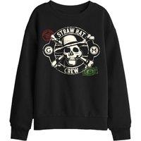 One Piece Straw Hat Crew Stamps Kids Sweatshirt, Black | Size: 7-8 Years