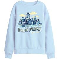 One Piece Drum Island Postcard Poster Kids Sweatshirt, Light Blue | Size: 7-8 Years