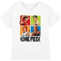 One Piece Character Squares Map Kids T-Shirt, White | Size: 12-13 Years