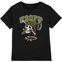 One Piece Usopp Collegic Skull Kids T-Shirt, Black | Size: 5-6 Years