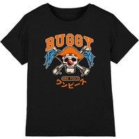 One Piece Buggy Collegic Skull Kids T-Shirt, Black | Size: 9-11 Years
