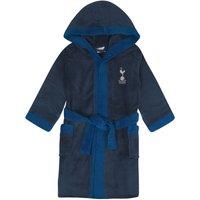 Tottenham Hotspur FC Boy's Kids Hooded Fleece Dressing Gown Robe in Navy | Size: 5-6 Years
