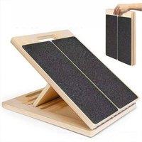 EONLION Wooden Slant Board Calf Stretcher Folded in Natural | Size: 0-12 m