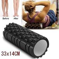 Kelvenix Foam Fitness Roller Deep Tissue Massage Grid Muscle Trigger in Black | Size: 0-12 m