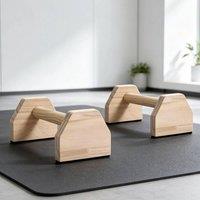 EONLION 50*13*10cm Pair Wooden Parallettes Push Up Bars in Natural | Size: 0-12 m