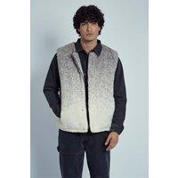 Native Youth Men's Ombre Borg Round Neck Zip Gilet in Grey | Size: Medium