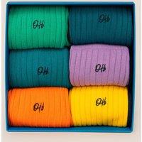 Oswin Hyde Men's Bold Six 6-Pack Cotton Socks