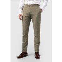 Alexandre Silver Label Men's Flat Fronted Tailored Suit Trousers in Khaki | Size: 42R