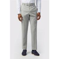 Ted Baker Men's Flat Fronted Tailored Suit Trousers in Silver | Size: 36R