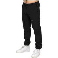 Enzo Men's Tapered Technical Cargo Pants in Black | Size: Large