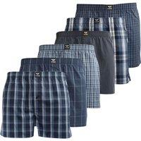 Kandor Men's Nightling Woven Boxer Shorts (Pack of 6) in Blue | Size: Large