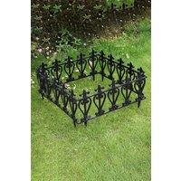 Living and Home 3Pcs Garden Decorative Border Plastic Fence in Black