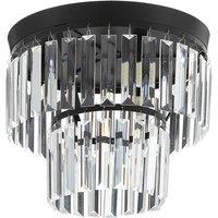 Garden Sanctuary Crystal Mount Ceiling Light in Black