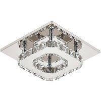 Garden Sanctuary Modern Small Crystal LED Ceiling Light for Hallways & Corridor in Silver