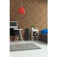 Hoopla Walls Diamond Slat Large - Oak 10m Wallpaper in Natural