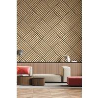 Hoopla Walls Diamond Slat Large- Ash 10m Wallpaper in Natural