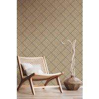 Hoopla Walls Diamond Slat Small- Ash 10m Wallpaper in Natural