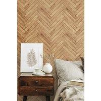 Hoopla Walls Parquet - Ash 10m Wallpaper in Natural